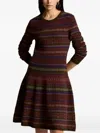 Polo Ralph Lauren Fair Isle-pattern Midi Dress In Multi