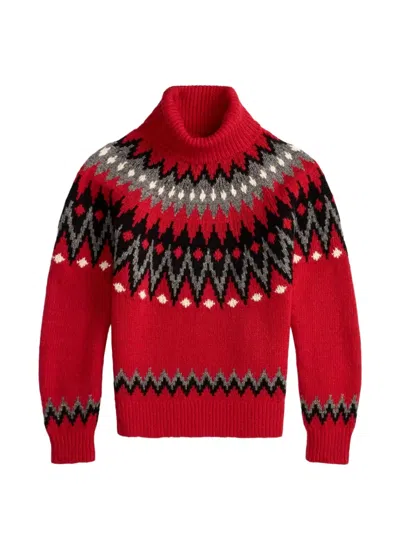 Polo Ralph Lauren Fair Isle Roll-neck Sweater In Red