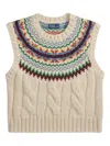 Polo Ralph Lauren Fair Isle Sleeveless Knit Vest In Brown