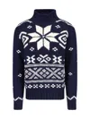 Polo Ralph Lauren Knitted Pattern Crewneck Sweater With Ribbed Finish In Blue