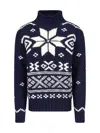 Polo Ralph Lauren Knitted Pattern Crewneck Sweater With Ribbed Finish In Blue