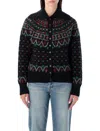 Polo Ralph Lauren Fair Isle Wool-blend Cardigan In Black