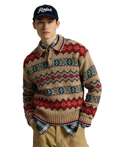 Polo Ralph Lauren Fair Isle Wool Blend Polo Collar Sweater In Multi
