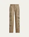 Polo Ralph Lauren Fallon Embellished Cotton Chino Pants In Tan