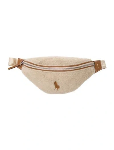 Pre-owned Polo Ralph Lauren Faux Fur Belt Bag In Neutral