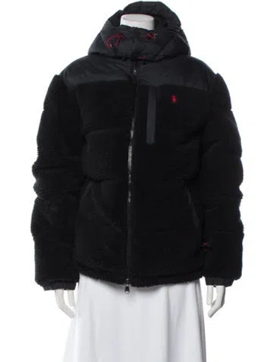 Pre-owned Polo Ralph Lauren Faux Fur Jacket In Black