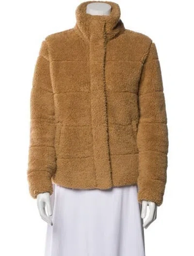 Pre-owned Polo Ralph Lauren Faux Fur Jacket In Brown