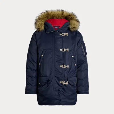 Polo Ralph Lauren Faux-fur-trim Down Parka In Aviator Navy
