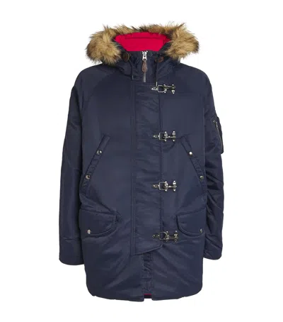 Polo Ralph Lauren Faux Fur-trim Down Parka In Navy