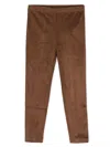 Polo Ralph Lauren Tapered Suede Leggings In Brown