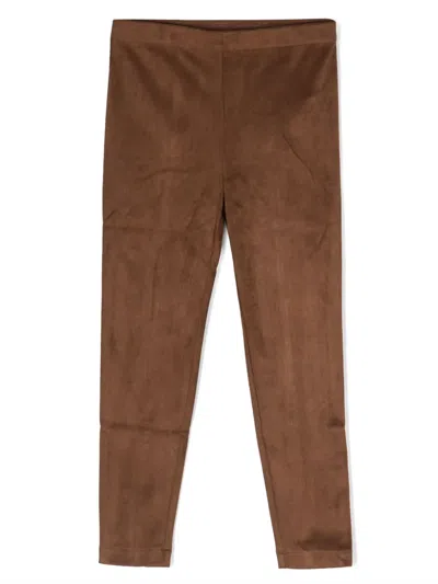 Polo Ralph Lauren Kids' Tapered Suede Leggings In Brown