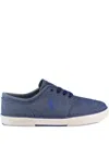 Polo Ralph Lauren Faxon Denim Trainers In Blue