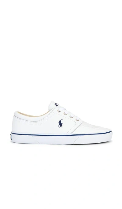 Polo Ralph Lauren Faxon Solid Leather Low Top Sneaker In White