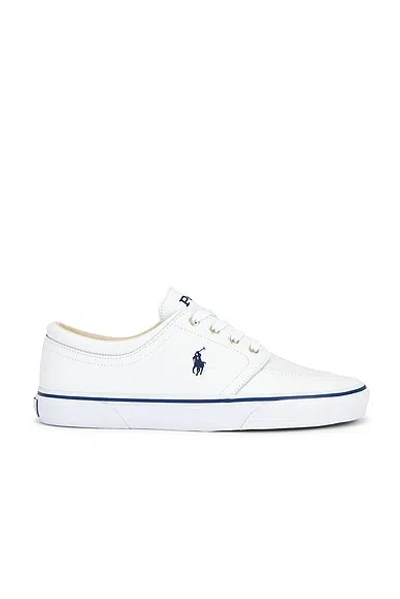 Polo Ralph Lauren Faxon Solid Leather Low Top Sneaker In White