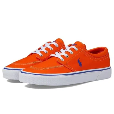 Polo Ralph Lauren Faxon X Sneaker Men's Sailing Orange Canvas Shoes Zpo3978