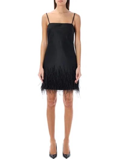 POLO RALPH LAUREN POLO RALPH LAUREN FEATHER SATIN COCKTAIL DRESS