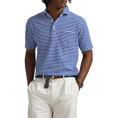 Polo Ralph Lauren Featherweight Mesh Polo In Sapphire Star/white