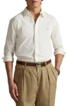 Polo Ralph Lauren Featherweight Stretch Cotton Mesh Button-up Shirt In White