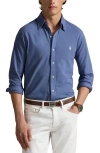 Polo Ralph Lauren Featherweight Stretch Cotton Mesh Button-up Shirt In Blue