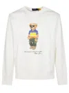 Polo Ralph Lauren White Cotton Blend Polo Bear Sweatshirt