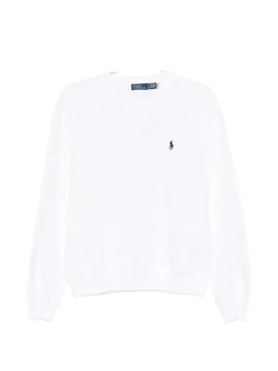 Polo Ralph Lauren Crew Neck Fleeced Cotton Sweatshirt In Red