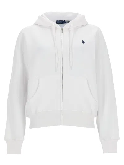 Polo Ralph Lauren Felpa Con Zip E Logo In White