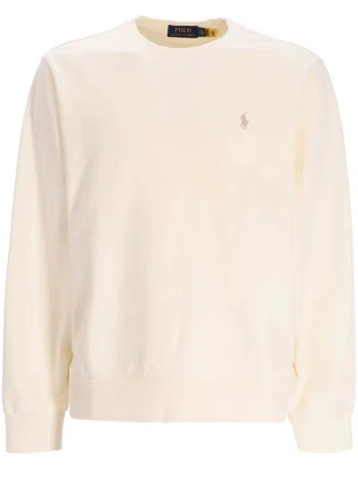 Polo Ralph Lauren Crew Neck Cotton Jersey Sweatshirt In Metallic