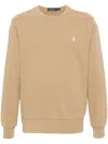 Polo Ralph Lauren Polo-pony Cotton Sweatshirt In Beige