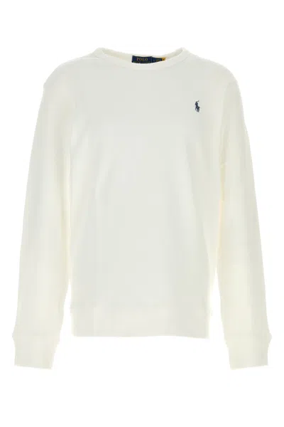 Polo Ralph Lauren White Cotton Bled Sweatshirt In Neutral