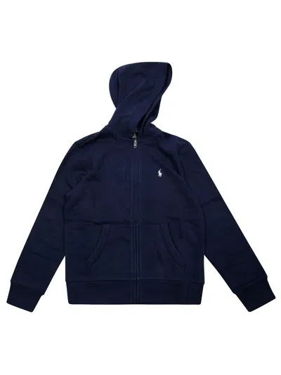 Polo Ralph Lauren Felpa Zip Cappuccio In Blue