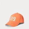 Polo Ralph Lauren Felt-patch Twill Ball Cap In Bright Signal Orange