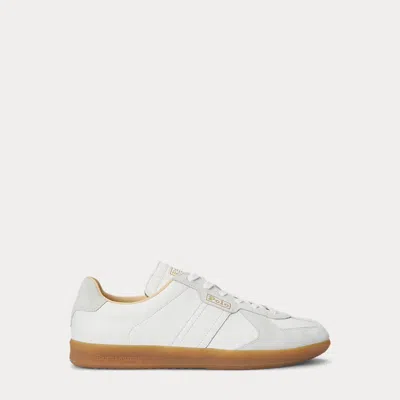 Polo Ralph Lauren Field Court 100 Leather-suede Sneaker In Deckwash White/bianco