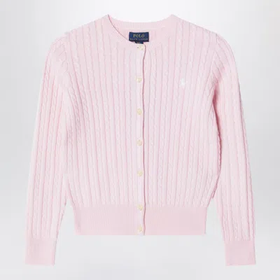 Polo Ralph Lauren Fine Cable-knit Cotton Cardigan In Pink