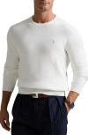Polo Ralph Lauren Fine Gauge Cotton Crewneck Sweater In Deckwash White