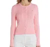 Polo Ralph Lauren Pink Polo Pony Round Neck Cardigan In Caramel Pink