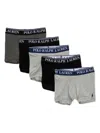 Polo Ralph Lauren Five-pack Logo-band Boxers In Black