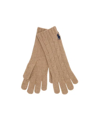 Polo Ralph Lauren Five-finger Knitted Gloves In Burgundy