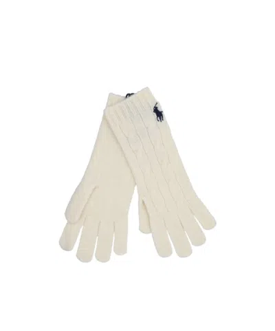 Polo Ralph Lauren Five-finger Knitted Gloves In Neutral