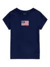 Polo Ralph Lauren Flag-embroidered T-shirt In Blue
