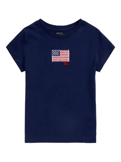 POLO RALPH LAUREN FLAG-APPLIQUÉ T-SHIRT