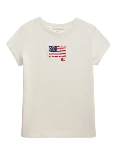 POLO RALPH LAUREN FLAG-APPLIQUÉ T-SHIRT