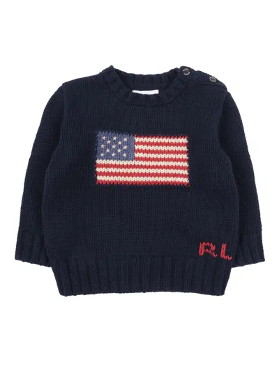 Polo Ralph Lauren Kids' Flag Cn Swtr-tops-sweater In Blue