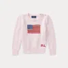 Polo Ralph Lauren Flag Cotton Crewneck Sweater In Acacia Pink