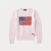 Polo Ralph Lauren Usa Flag Knit Jumper In Acacia Pink