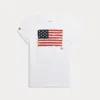 Polo Ralph Lauren Kids' Flag Cotton Jersey Tee In Deckwash White
