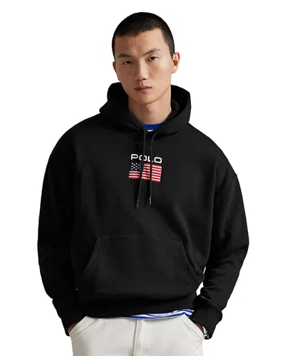 Polo Ralph Lauren Flag Fleece Hoodie In Black