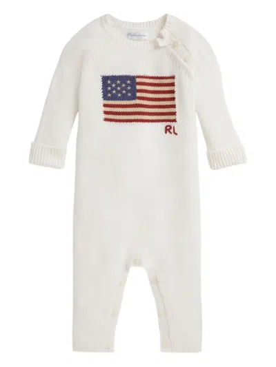 Polo Ralph Lauren Babies' Flag-intarsia Knitted Romper