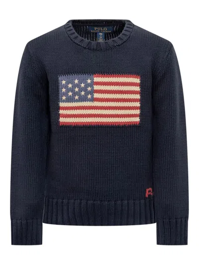 Polo Ralph Lauren Flag Jumper In 蓝色