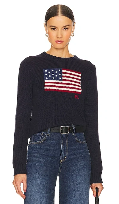 Polo Ralph Lauren Flag Pullover In 藏青色