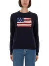 Polo Ralph Lauren Flag Cn Long Sleeve Pullover In Blue